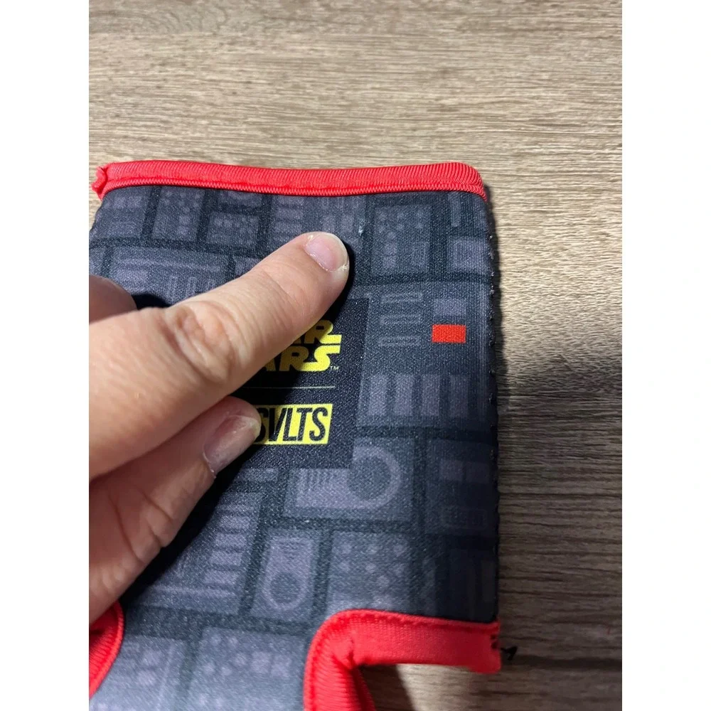 Star Wars Death Star Pattern Drink Koozie‎ Holder Red Trim Lucasfilm Ltd
